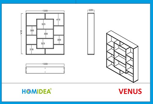 HOMIDEA-Venus-Bibliothque-tagre-de-Rangement-tagre-pour-Livres-tagre-pour-BureauSalon-par-Le-Design-Moderne-0-2