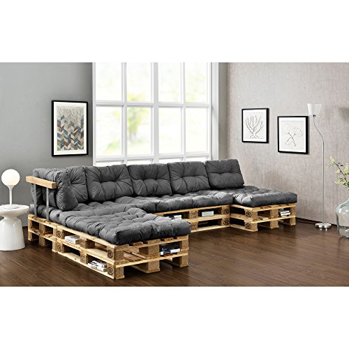 enCASA-4X-Coussin-de-Sige-6X-Coussin-de-Dossier-pour-canap-Euro-Palette-Gris-Coussin-0-0