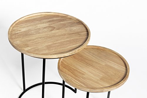 LIFA-LIVING-Luna-Table-Gigogne-Bois-Table-Gignogne-Scandinave-en-Bois-et-Cadre-en-Metal-Noir-Table-Basse-Ronde-Table-dAppoint-0-2