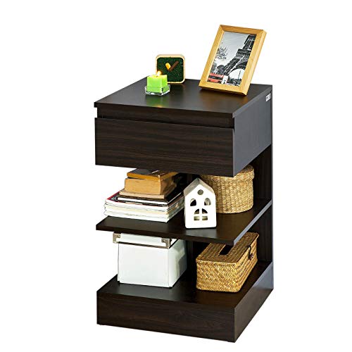 SoBuy-FBT49-BR-Table-de-Chevet-Table-dappoint-Bout-de-Canap-avec-1-tiroir-et-2-tagres-de-Rangement-0