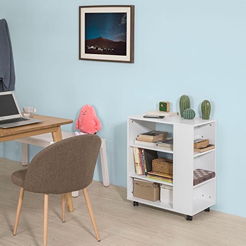 SoBuy-FBT68-W-Bout-de-Canap-Table-Roulante-avec-tagres-de-Rangement-Bibliothque--roulettes-0-0