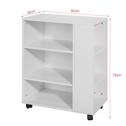 SoBuy-FBT68-W-Bout-de-Canap-Table-Roulante-avec-tagres-de-Rangement-Bibliothque--roulettes-0-1