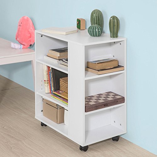 SoBuy-FBT68-W-Bout-de-Canap-Table-Roulante-avec-tagres-de-Rangement-Bibliothque--roulettes-0-2