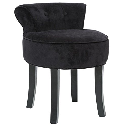 Tabouret-avec-dossier-Aspect-VELOURS-coloris-NOIR-0