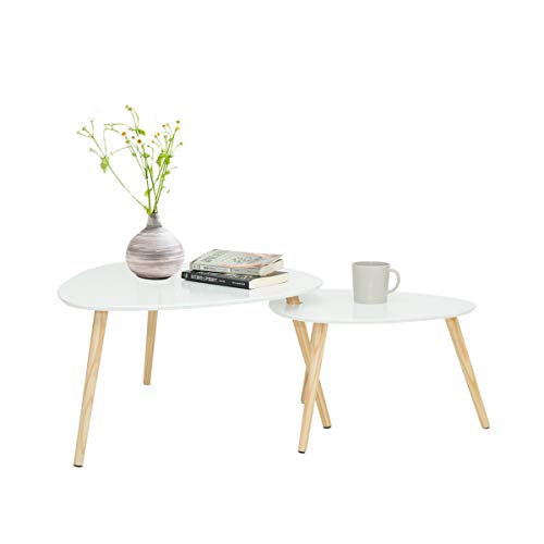 Wonderhome-Table-Gigogne-Set-De-2-Table-Basse-Table-Basses-Scandinaves-BlancPieds-De-Table-en-Pin-Et-Plateau-MDF-0