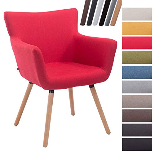 CLP-Chaise-de-Salle--Manger-Antwerpen-Tissu-I-Chaise-Design-Retro-Scandianve-Rembourre-Dossier-et-Accoudoirs-I-Fauteuil-de-Salon-Confortable-I-Couleur-0