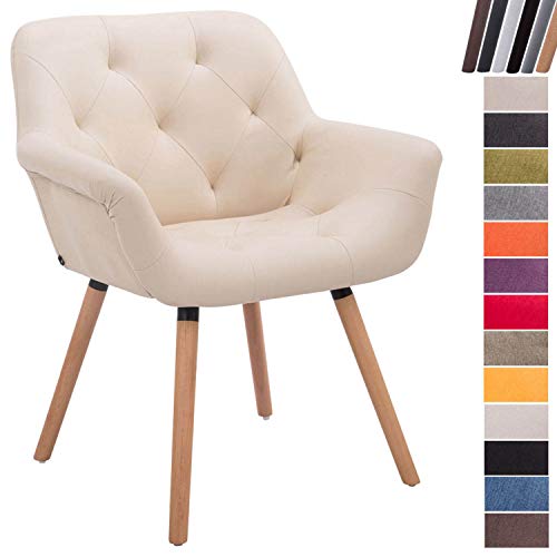 CLP-Chaise-de-Salle--Manger-Cassidy-Revtement-Tissu-I-Pieds-en-Bois-Chaise-Design-Scandinave-avec-Dossier-et-Accoudoir-Charge-Max150-kg-I-Couleur-0