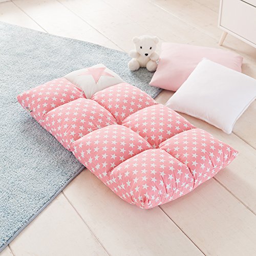 howa-2-en-1-Fauteuil-pour-enfant-Canap-pour-enfant--dossier-rglable--6-positions-rose-blanc-8601-0-0
