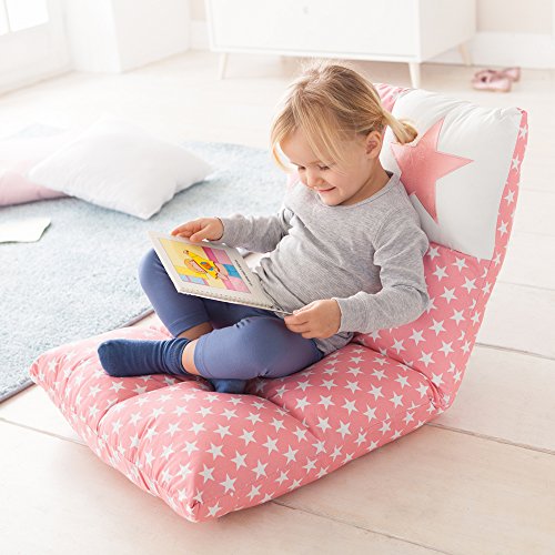 howa-2-en-1-Fauteuil-pour-enfant-Canap-pour-enfant--dossier-rglable--6-positions-rose-blanc-8601-0-2