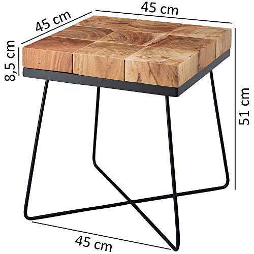 FineBuy-Table-dappoint-Bois-MassifMtal-Acacia-45-x-51-x-45-cm-Table-Basse-Salon-Bout-de-canap-est-Table-de-Salon-Table-en-Bois-carr-0-1