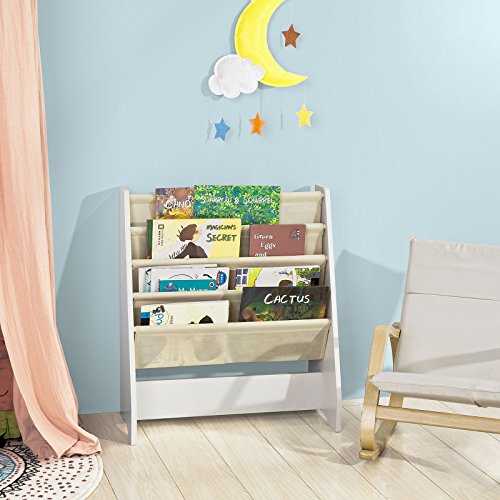 SoBuy-FRG225-W-Bibliothque-tagre--Livres-pour-Enfants-Porte-revues-4-Compartiments-0-0