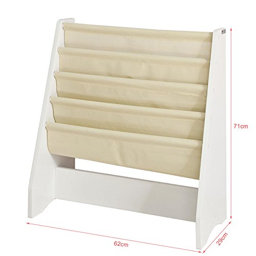 SoBuy-FRG225-W-Bibliothque-tagre--Livres-pour-Enfants-Porte-revues-4-Compartiments-0-1