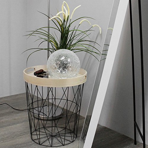 Table-dappoint-ronde--40-cm-x-H-45-cm-panier-mtallique-noir-avec-plateau-de-service-table--plateau-table-basse--panier-de-rangement-0-2