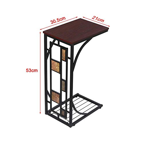 Yaheetech-lot-de-2-Table-dAppoint-Vintage-Bout-de-Canap-Table-Basse--Caf-Table-de-Chevet-pour-Salon-Chmabre-305-x-21-x-53-cm-0-2