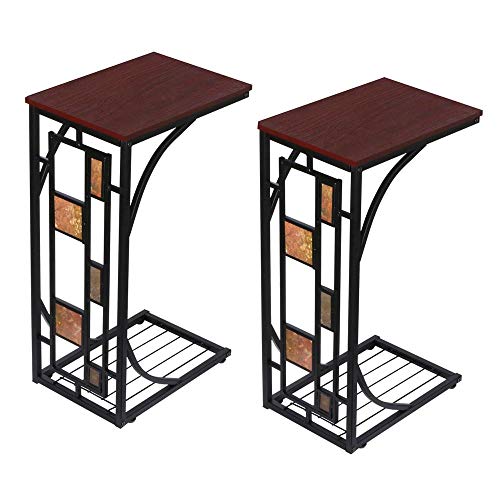 Yaheetech-lot-de-2-Table-dAppoint-Vintage-Bout-de-Canap-Table-Basse--Caf-Table-de-Chevet-pour-Salon-Chmabre-305-x-21-x-53-cm-0