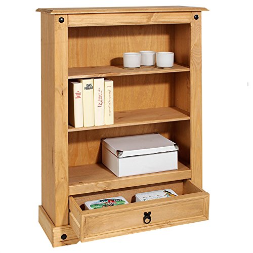 IDIMEX-Bibliothque-Salsa-tagre-en-Bois-Style-Mexicain-avec-2-tablettes-et-1-tiroir-en-pin-Massif-Finition-teintecire-0-1