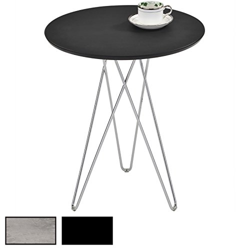 IDIMEX-Table-dappoint-BENNO-Table-Basse-Ronde-Bout-de-canap-Design-Retro-Vintage-Industriel-avec-Pieds-en-pingle-en-mtal-chrom-Plateau-en-MDF-0