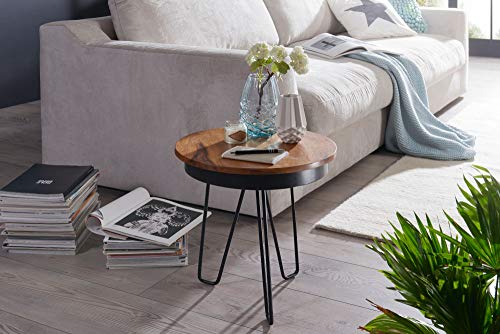 FineBuy-Table-dappoint-Bois-MassifMtal-Sheesham-43-x-45-x-43-cm-Table-Basse-Salon-Bout-de-canap-est-Table-de-Salon-Table-en-Bois-Rond-0-1