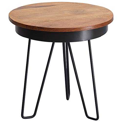FineBuy-Table-dappoint-Bois-MassifMtal-Sheesham-43-x-45-x-43-cm-Table-Basse-Salon-Bout-de-canap-est-Table-de-Salon-Table-en-Bois-Rond-0