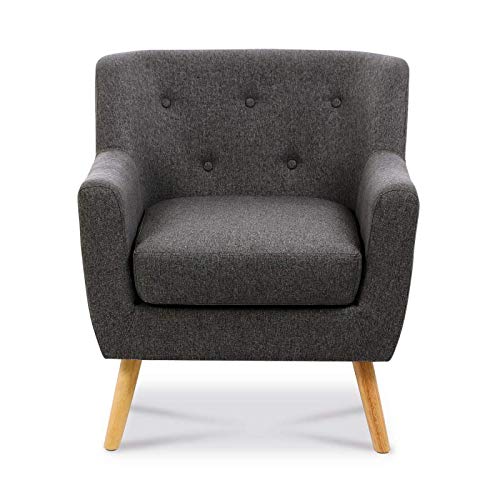 IDMarket-Fauteuil-scandinave-en-Tissu-Gris-Anthracite-0-1