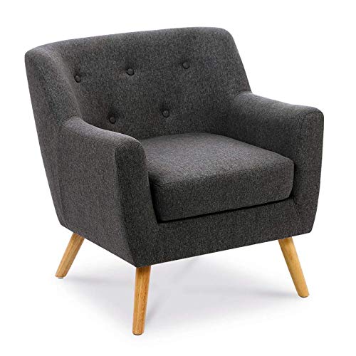 IDMarket-Fauteuil-scandinave-en-Tissu-Gris-Anthracite-0