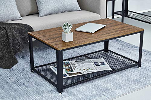 Meerveil-Table-Basse-Industrielle-Table-de-Salon-Style-Vintage-Industriel-Veinure-du-Bois-et-Armature-de-Mtal-pour-Salon-Cuisin-Chambre-106-x-60-x-45-cm-0-0