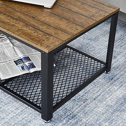 Meerveil-Table-Basse-Industrielle-Table-de-Salon-Style-Vintage-Industriel-Veinure-du-Bois-et-Armature-de-Mtal-pour-Salon-Cuisin-Chambre-106-x-60-x-45-cm-0-1