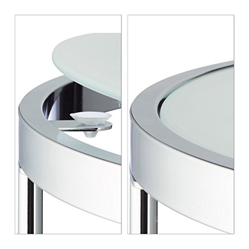 Relaxdays-Tables-gigognes-Rondes-Cadre-chrom-Lot-de-2-Design-Moderne-en-Verre-givr-Table-dappoint-dextrmit-des-Tables-en-MTAL-Argent-0-2