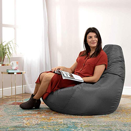 Bean-Bag-Bazaar-Sige-Inclinable-de-Designer-Gris-Ardoise-Pouf-Poire-Pouf-Spcial-Gamer-90cm-x-73cm-Textile-Tiss-Rsistant--lEau-Poufs-dintrieur-et-dextrieur-Salon-Chambre-0-1