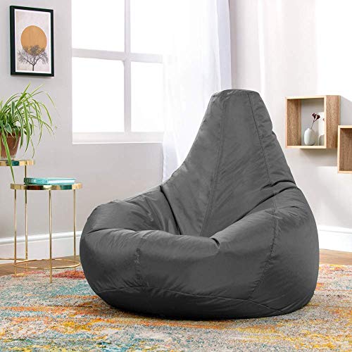Bean-Bag-Bazaar-Sige-Inclinable-de-Designer-Gris-Ardoise-Pouf-Poire-Pouf-Spcial-Gamer-90cm-x-73cm-Textile-Tiss-Rsistant--lEau-Poufs-dintrieur-et-dextrieur-Salon-Chambre-0-2
