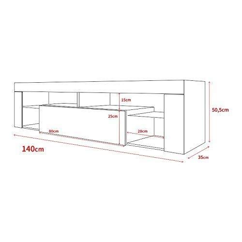 E-com-Titan-Meuble-TV-Bas-avec-LED-BlancGris-140-cm-0-0