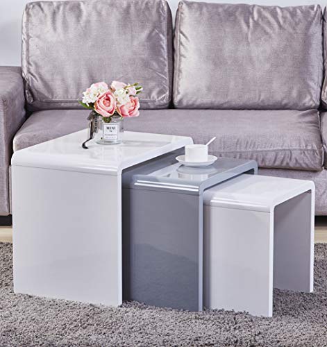 GOLDFAN-Lot-de-3-Tables-Basses-Haute-Brillance-Tables-Gigognes-en-Bois-Table-dappoint-Multifonctionnelle-pour-Salon-Design-Moderne-Blanc-Gris-0