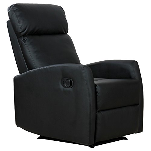 Homcom-Fauteuil-de-Relaxation-inclinable-180-avec-Repose-Pied-Ajustable-Simili-Cuir-Noir-0
