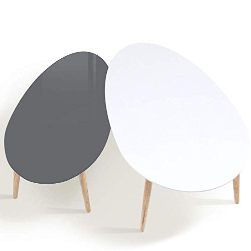IDMarket-Lot-de-2-Tables-Basses-gigognes-laques-PM-Gris-GM-Blanc-scandinave-0-1