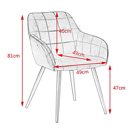 WOLTU-1-pice-Chaise-de-Salle--Manger-Chaise-de-Cuisine-rembourre-en-VeloursLin-Pied-en-mtal1203-0-1
