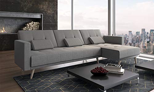 Comfort-Home-Innovation-Canap-dangle-Convertible-Verona-267cm-Convertible-en-lit-rversibleGris-Clair-0