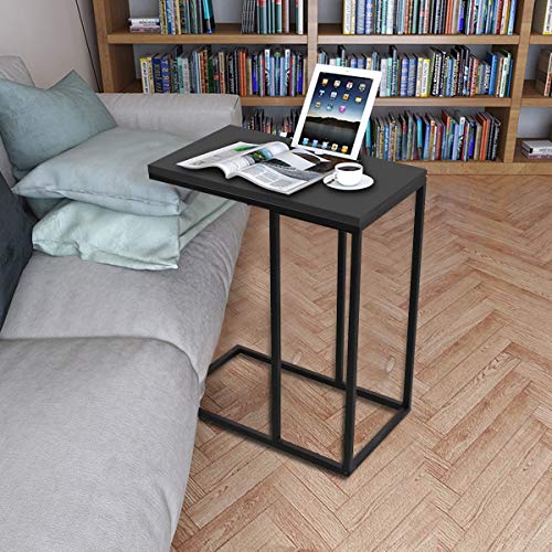 Costway-Table-dAppoint-Table-Basse-Bouts-de-Canap-pour-Salon-Chambre-28-x-48-x-59-CM-Noire-0-0