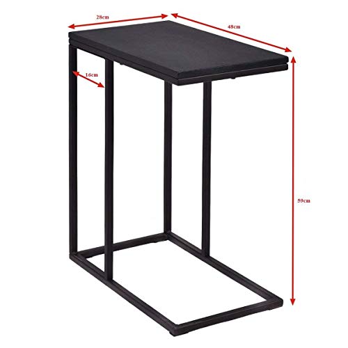 Costway-Table-dAppoint-Table-Basse-Bouts-de-Canap-pour-Salon-Chambre-28-x-48-x-59-CM-Noire-0-1