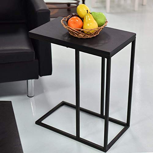 Costway-Table-dAppoint-Table-Basse-Bouts-de-Canap-pour-Salon-Chambre-28-x-48-x-59-CM-Noire-0-2