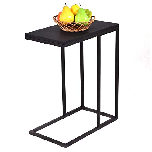 Costway-Table-dAppoint-Table-Basse-Bouts-de-Canap-pour-Salon-Chambre-28-x-48-x-59-CM-Noire-0