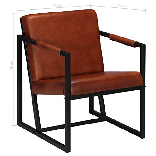 Festnight-Fauteuil-de-Salon-Fauteuil-en-Cuir-vritable-Luxueux-Fauteuil-de-Bureau-Fauteuil-Relax-pour-Canap-Vintage-0-0