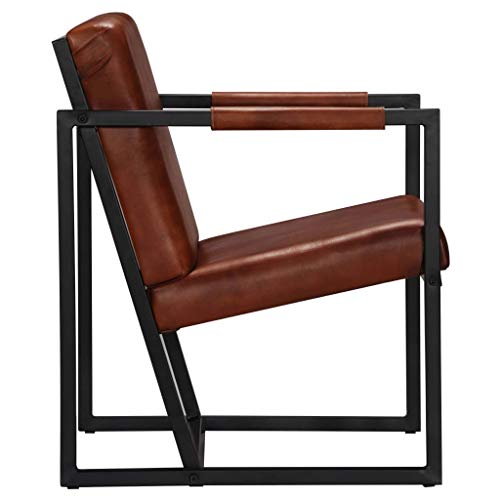 Festnight-Fauteuil-de-Salon-Fauteuil-en-Cuir-vritable-Luxueux-Fauteuil-de-Bureau-Fauteuil-Relax-pour-Canap-Vintage-0-2