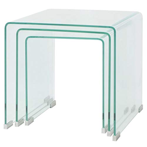 Festnight-Lot-de-3-Tables-Basses-gigognes-Verre-tremp-Transparent-0-0