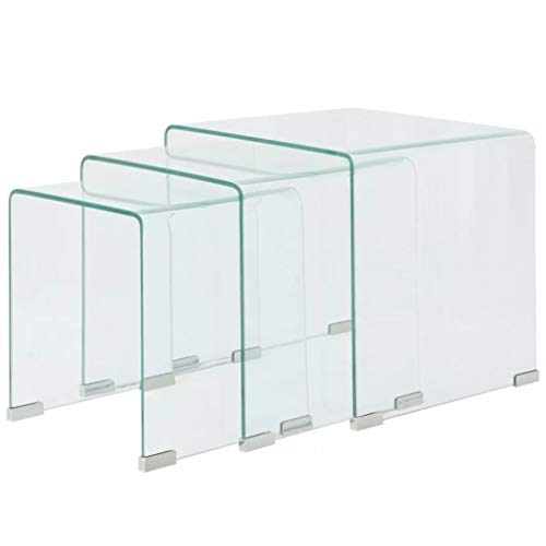 Festnight-Lot-de-3-Tables-Basses-gigognes-Verre-tremp-Transparent-0