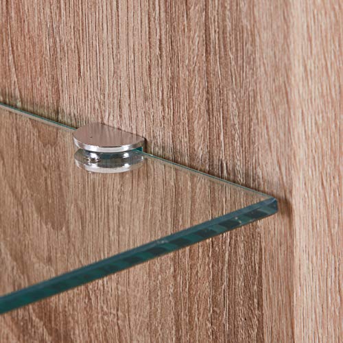 GOLDFAN-3-Etagre-Bois-Table-dappoint-Verre-Tremp-Table-Basse-Salon-Carr-Bout-de-Canap-avec-Stockage-Table-de-Chevet-Chne-0-2