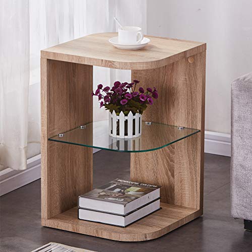 GOLDFAN-3-Etagre-Bois-Table-dappoint-Verre-Tremp-Table-Basse-Salon-Carr-Bout-de-Canap-avec-Stockage-Table-de-Chevet-Chne-0