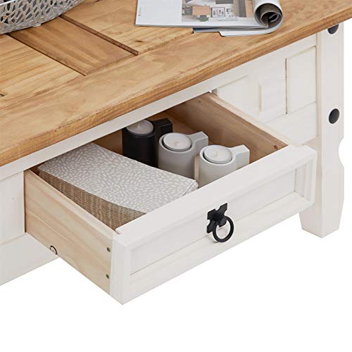 IDIMEX-Table-Basse-de-Salon-Campo-rectangulaire-en-Bois-Style-Mexicain-avec-1-tiroir-en-pin-Massif-lasur-Blanc-et-Brun-0-2