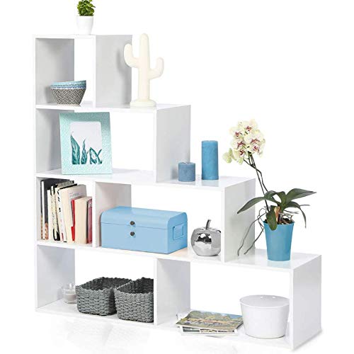 IDMarket-Bibliothque-escalier-Lina-bois-blanc-0