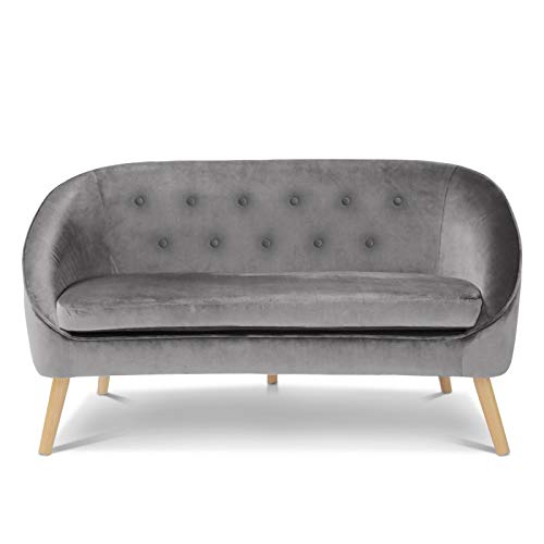 IDMarket-Canap-Banquette-en-Velours-Sonia-Gris-0-1