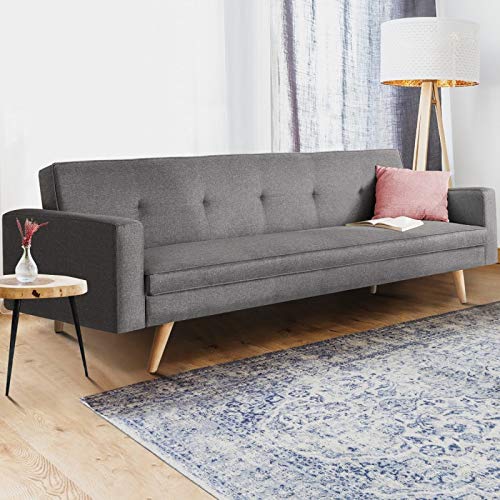 IDMarket-Canap-Droit-3-Places-Lars-Convertible-Gris-scandinave-0-0
